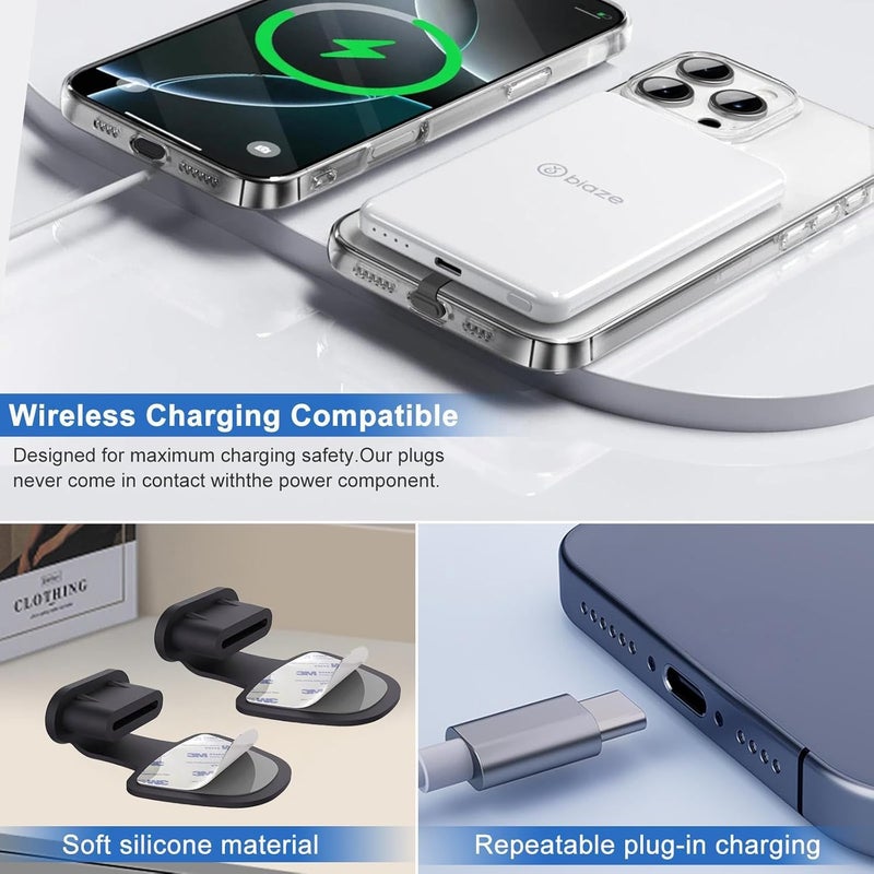 HUACAA 10 PCS Type C Anti Dust Plugs Cover Type C Port iPhone Dust Plug, USB C Dust Cover, Anti-Lost USB C Charging Port Dust Covers Protectors for iPhone 15/16/17 Plus Pro Max, Samsung (Type-C dust Cap) - Image 4
